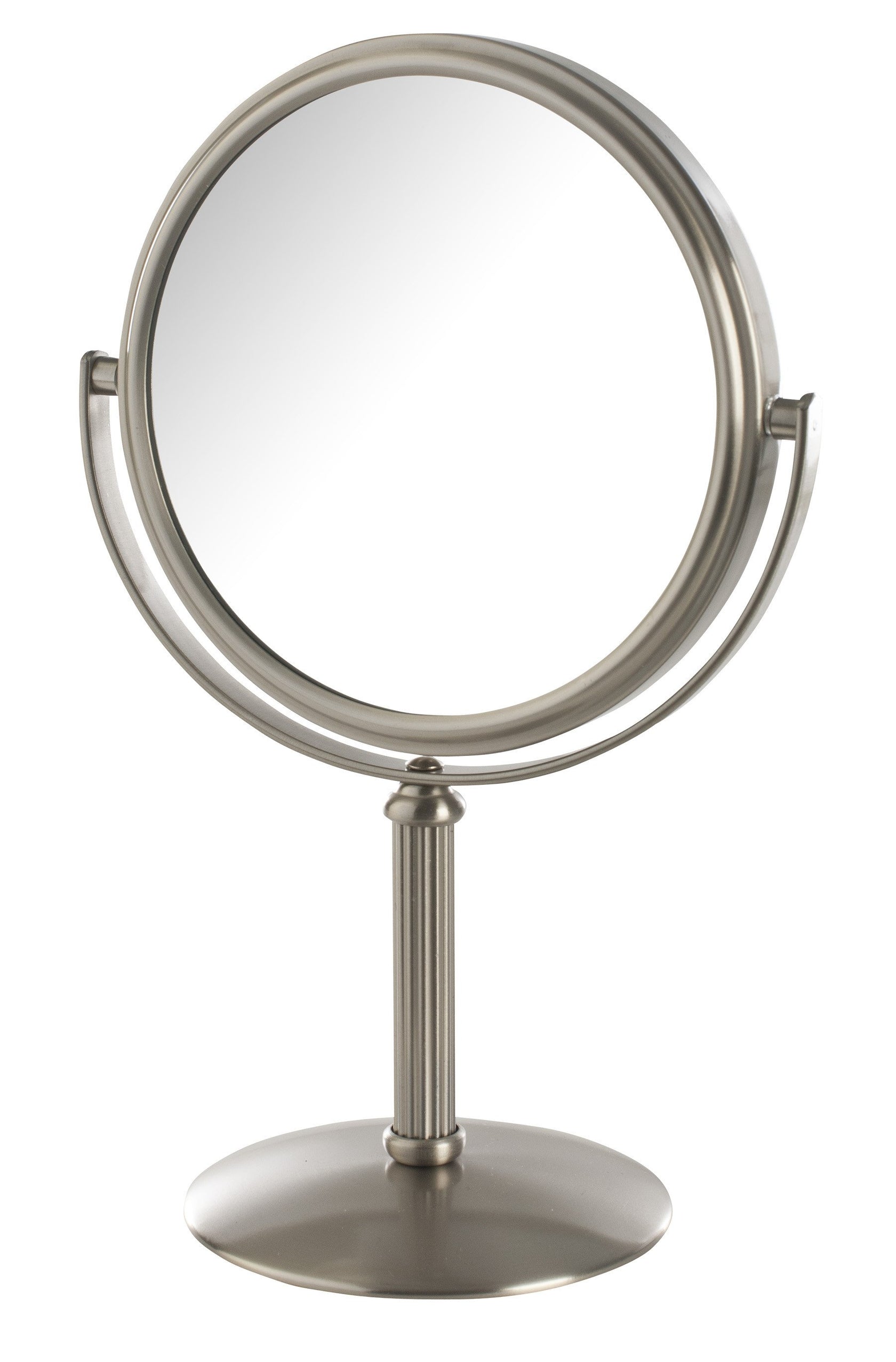 5.5" 5X-1X Table Top Mirror, Height 9.75", Nickel