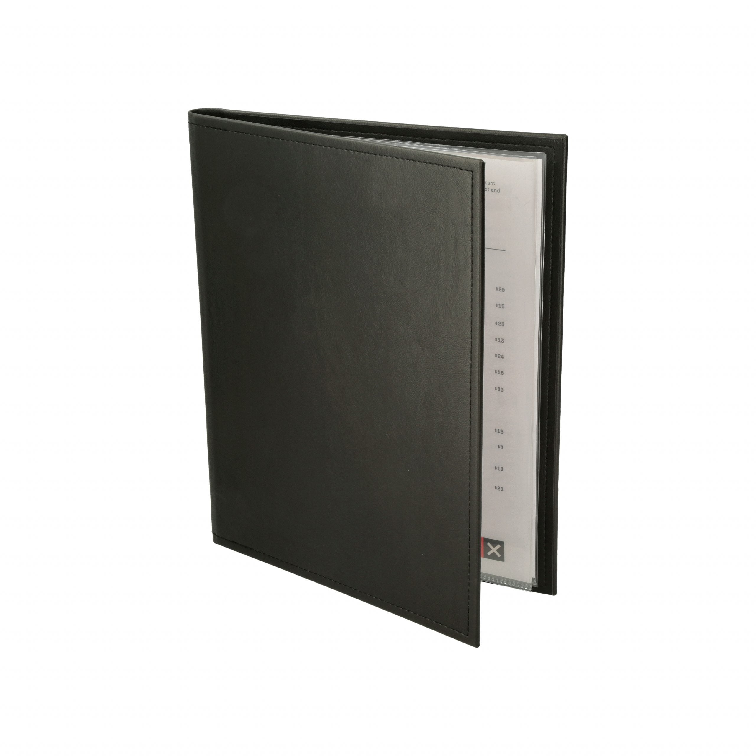 Premium Menu Cover, 8.5"x11" Paper (10 views), Faux Leather