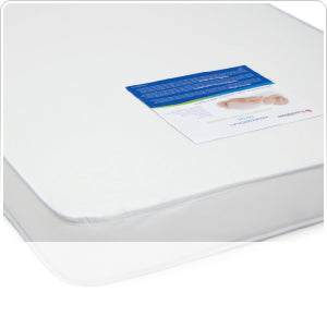 Compact Pinnacle™ Folding Steel Crib w/ Oversized Casters (Foam Mattress), White