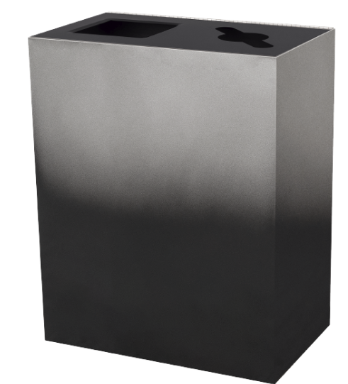 Gradience Collection 36-Gal Two Stream Receptacle In Onyx With Hinged Lid