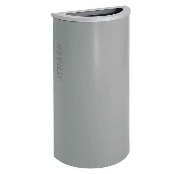 Black Tie Series KD 8 Gal Recycling Receptacle, Hammered Grey Body