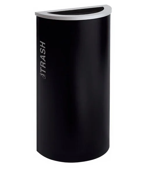 Black Tie Series KD 8 Gal Recycling Receptacle, Pebble Black Body