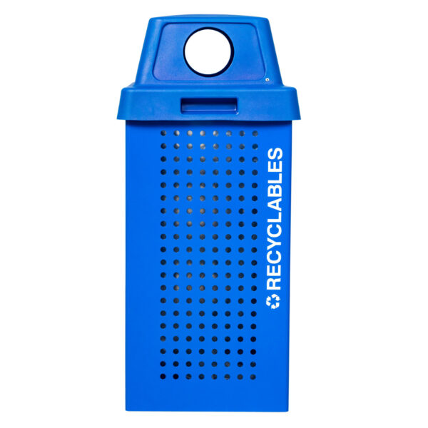 Outdoor Kaleidoscope Collection 36-Gal Recycle Receptacle In Recycle Blue
