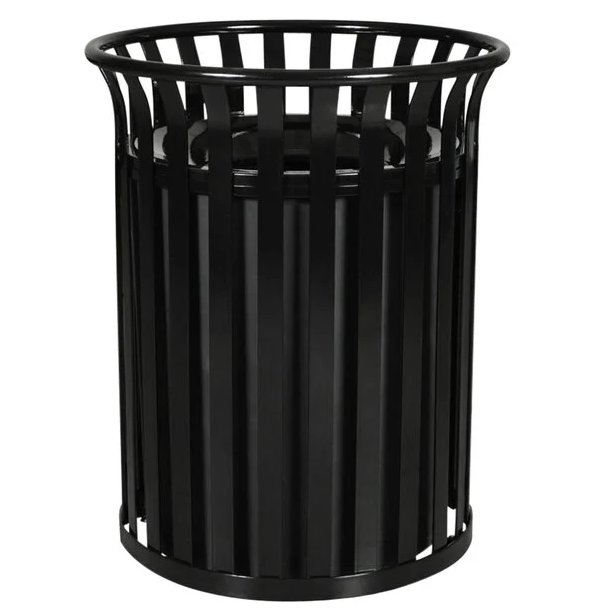 Receptacle, Steel, 37 Gal. Black Gloss