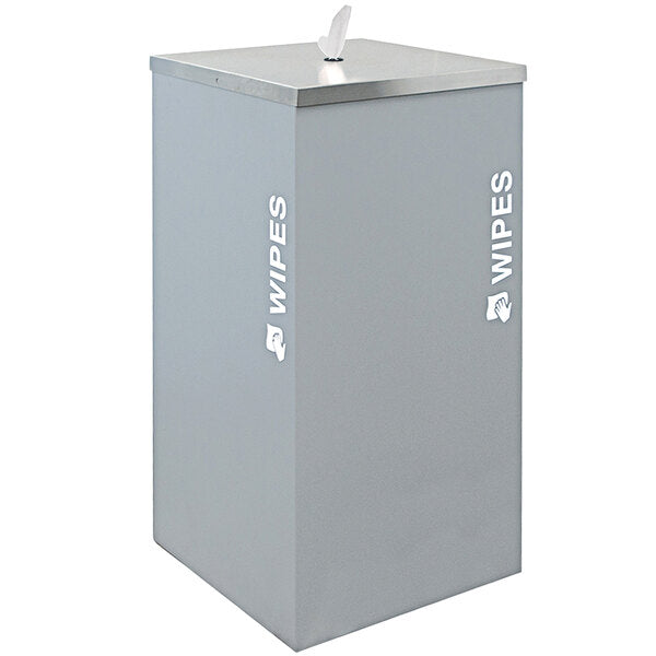 Sanitizing Wipe Dispenser For Bucket Wipes In Hammered Grey With SS Lid