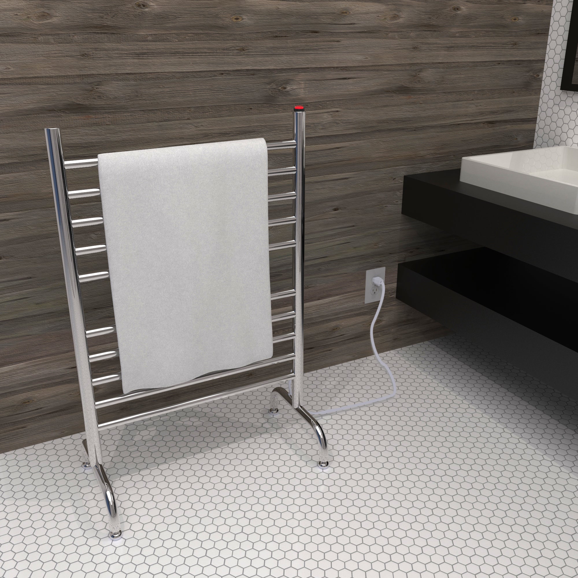 Solo Heated Towel Rack, Floor Standing