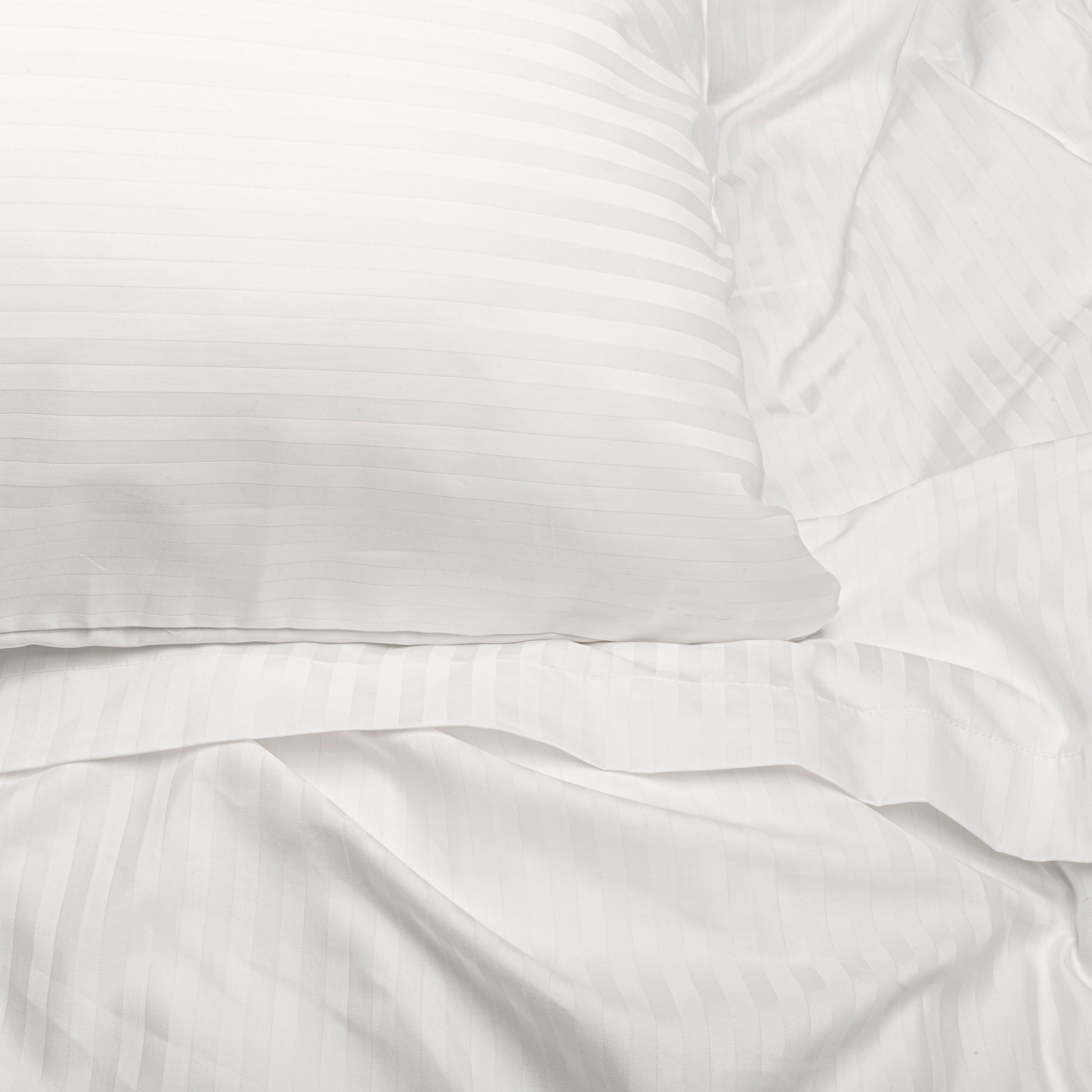 Luxury T300 60% ELS Cotton/40% Poly Blend, 1cm Satin Stripe Sateen