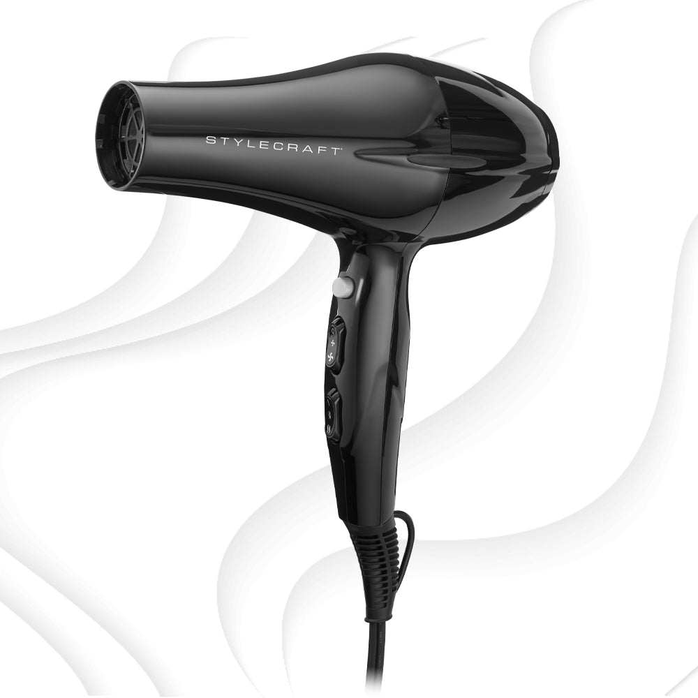 StyleCraft Stay-Temp Ionic Turbo Professional Hair Dryer, 1875 Watt