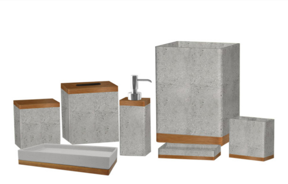 Concrete - stone finish with wooden trip