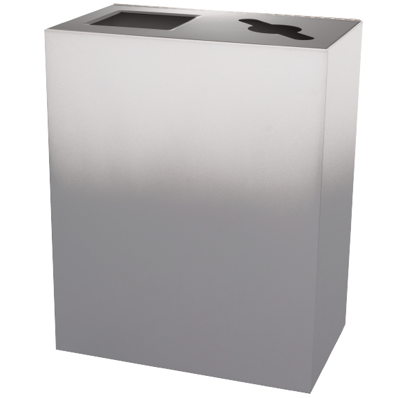 Gradience Collection 36-Gal Two Stream Receptacle In Smoke With Hinged Lid