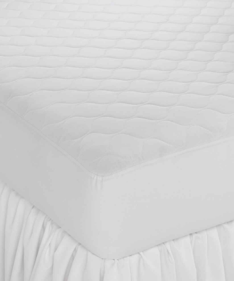 Martex Basics Mattress Pad - Deluxe 12" -T130 70P/30C Face and Back, EcoPure Fill 3 oz/yd sq, Ogee quilting, 12" P/C skirt for up to 15" mattress, Colored Hem Thread