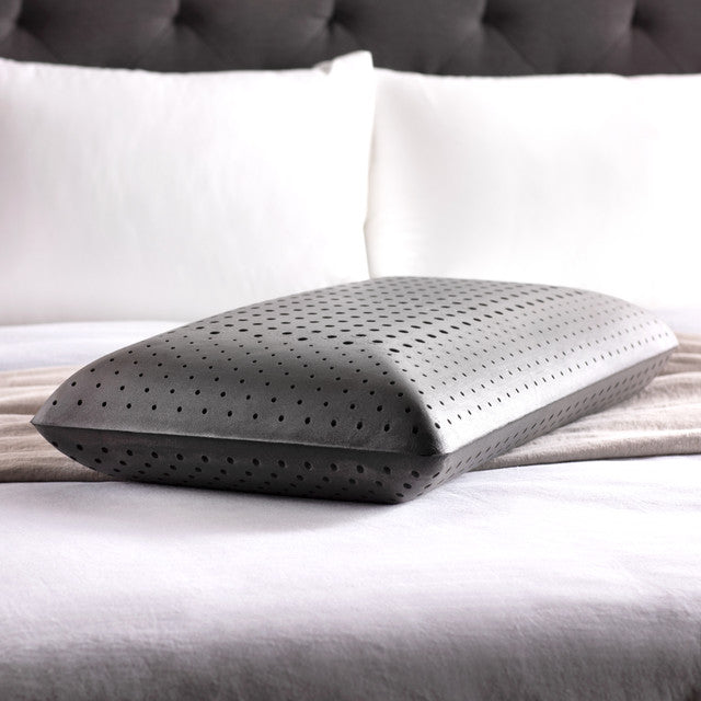 Bamboo Charcoal-Infused Memory Foam Pillow, 6" Loft, Black