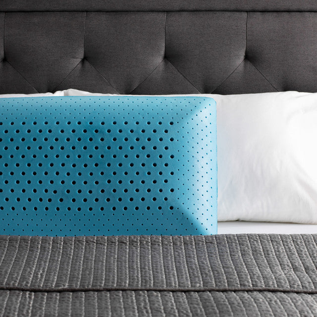 Cooling Gel Memory Foam Pillow, 6" Loft, Blue