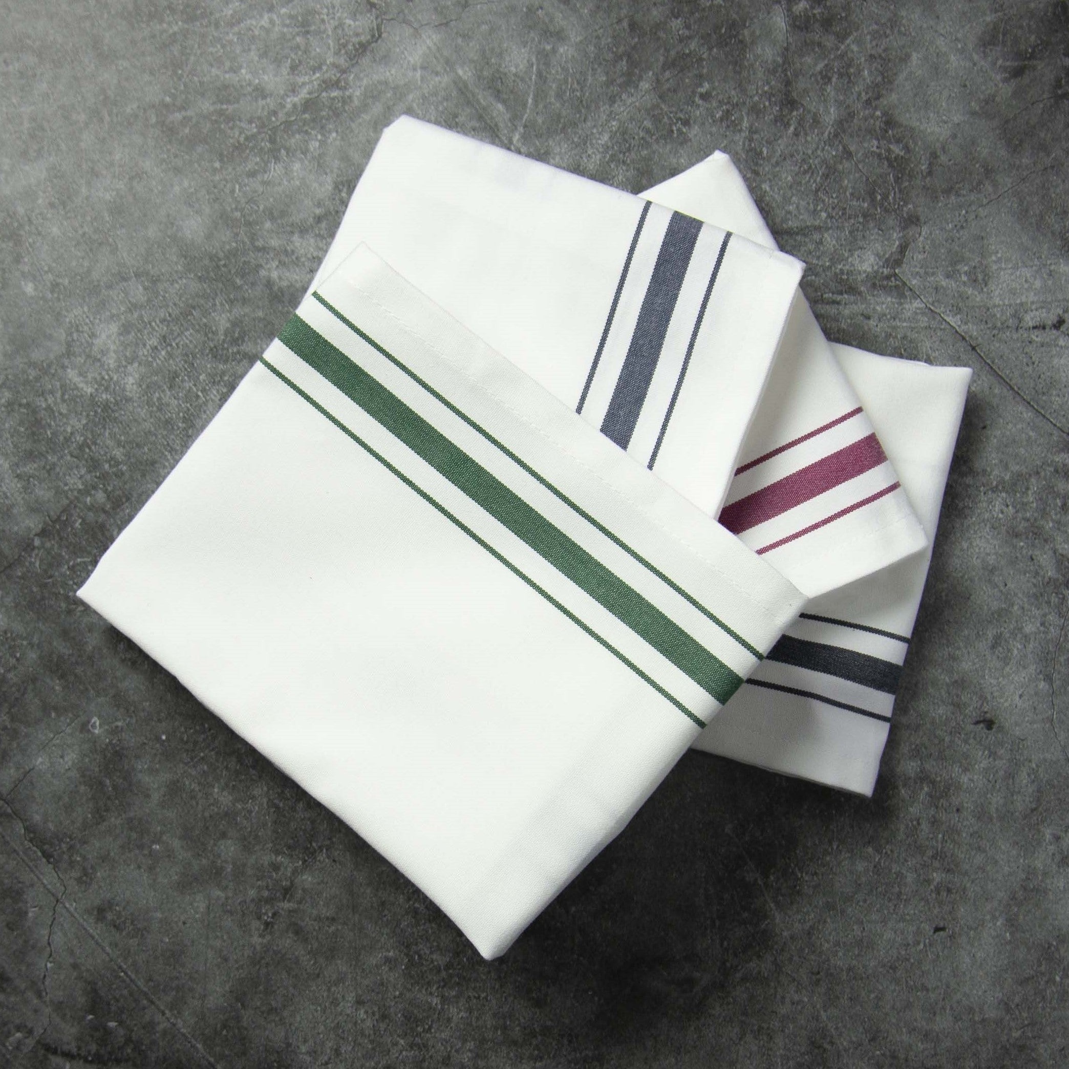 Regular Bistro Cotton Napkin 100% Cotton, White w/ Stripes