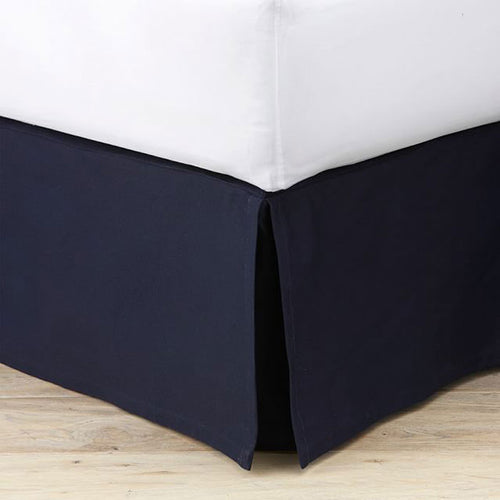 T180 Bed Skirt Pleated, Skirted 3-sides and white poly/cotton platform