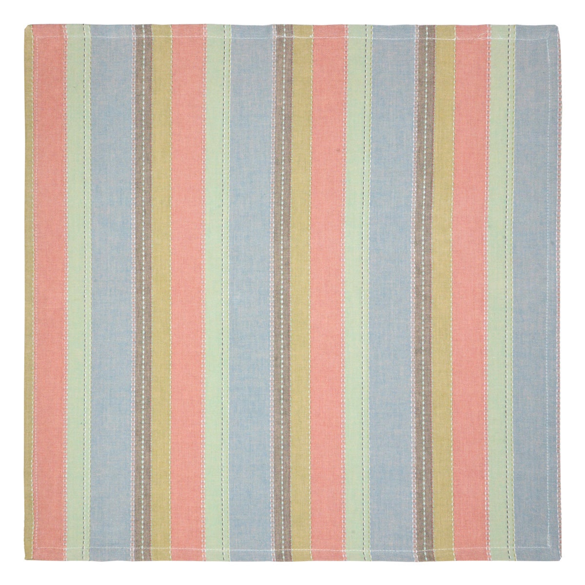 Camini Napkin 22"x23" 100% Cotton, Vat-Dyed, w/ Color Stripes