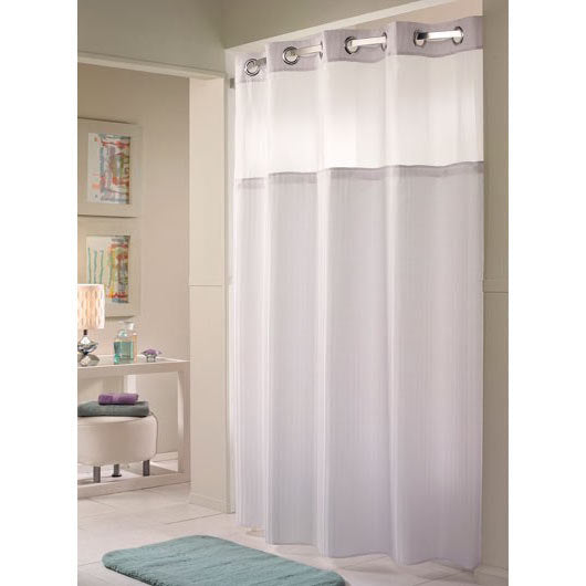 Doubl H Hookless® Fabric Shower Curtains, White