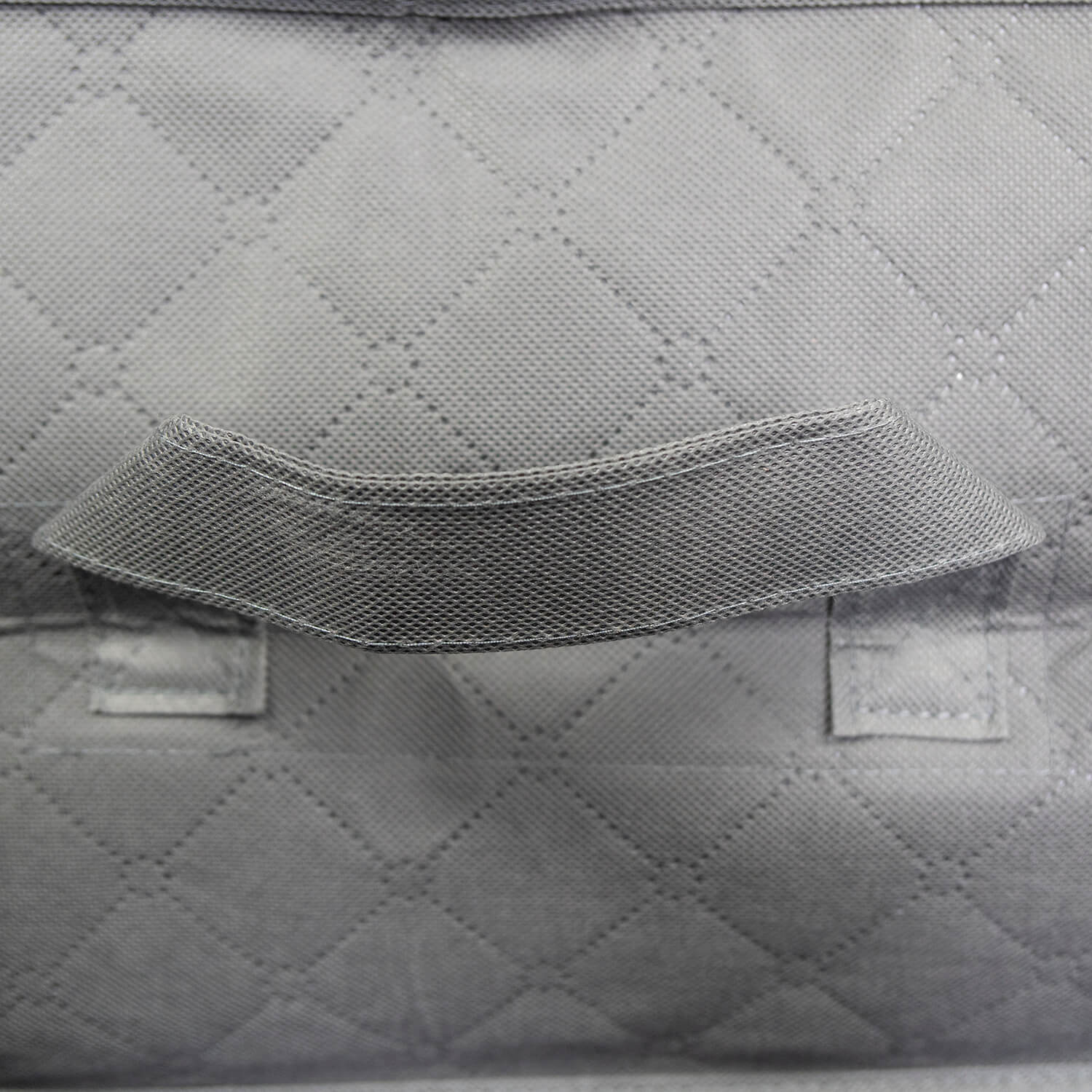 Closet Storage Bag - For blanket and pillow, Diamond Quilted Polypropylene, Frameless, Twin Pull Zipper, View Window, 2 Fabric Handles, Charcoal Gray
