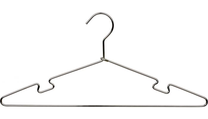 17" Chrome Metal Top Hanger W/ Notches