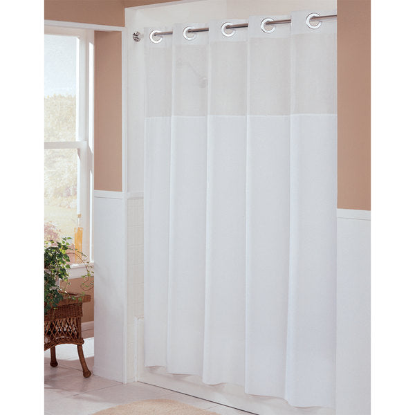 Illusion Hookless® Fabric Shower Curtains, White