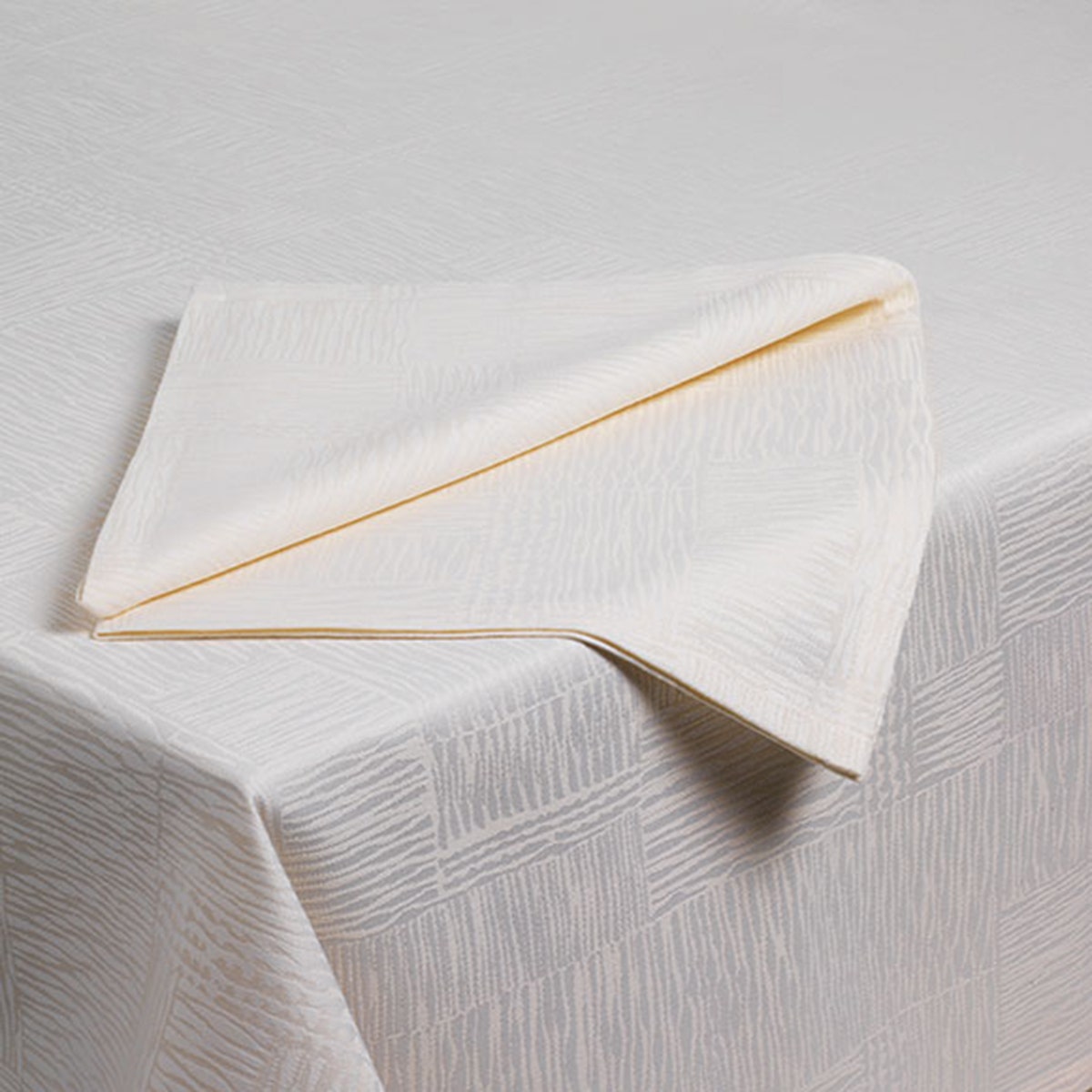 Organic All Over Tablecloth 100% ELS Cotton Hemmed, Ivory