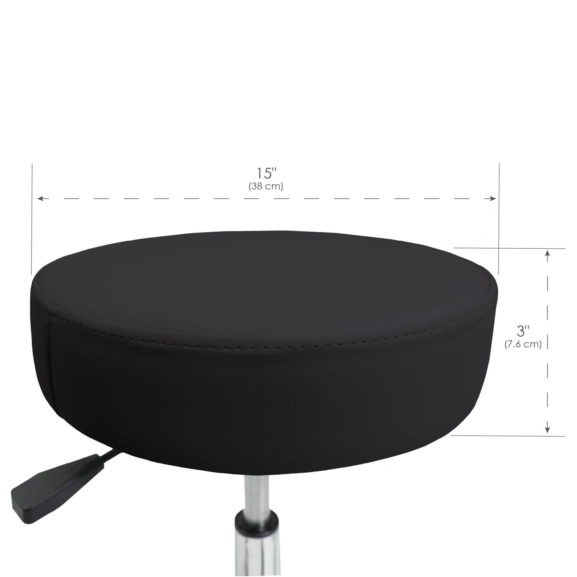 Pneumatic Rolling Stool (No Back) (19-26” / Standard height)