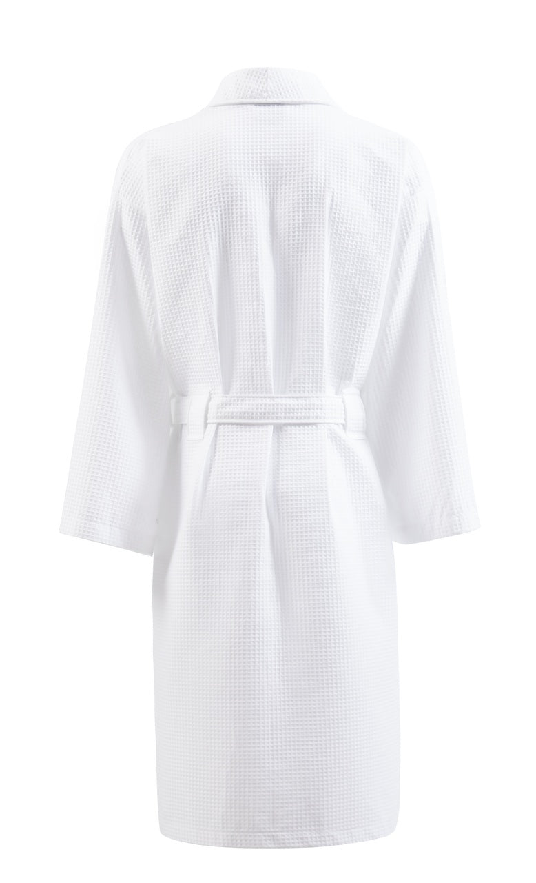 Pique Waffle Bathrobe, White