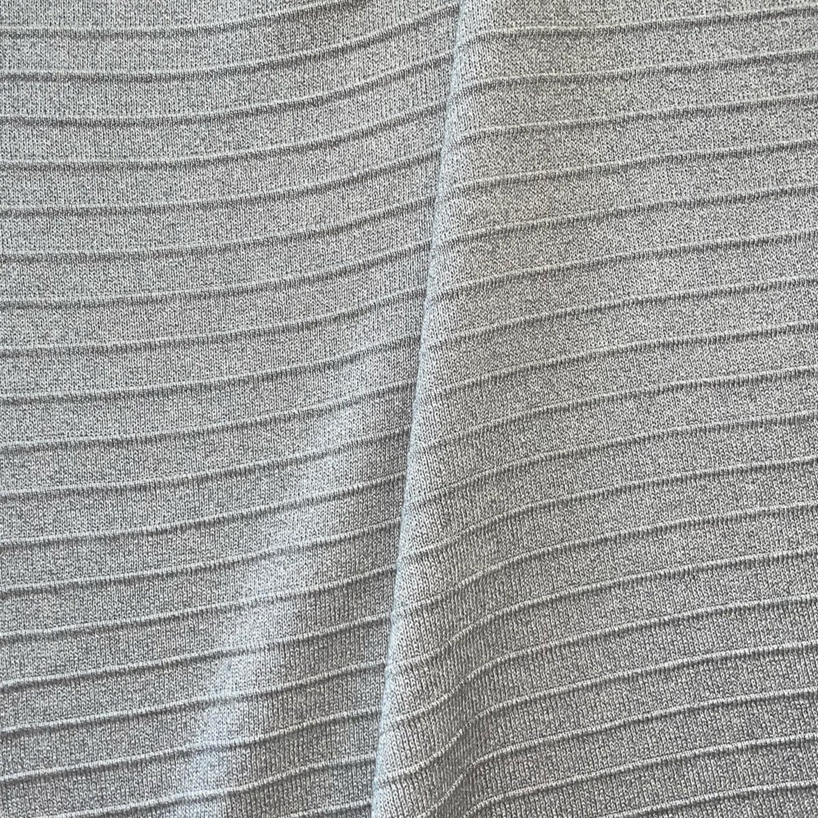 Rib Knit Throw Blanket, Grey Heather