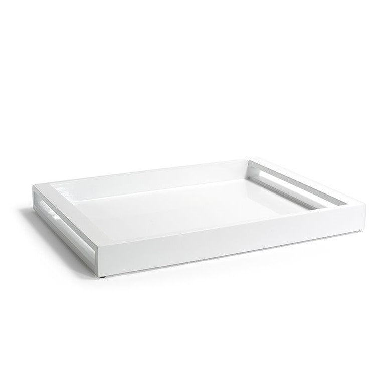 Composite 16” x 12” x 1.5” Coffee Tray with Handles White