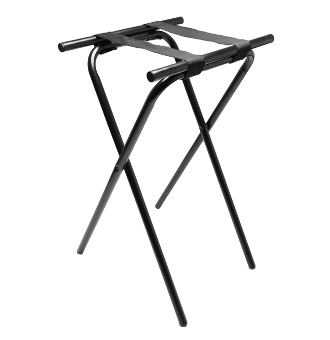 31" Metal Tray Stand, Black Powdercoat
