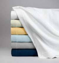 Allegra Blanket 100% cotton, textural weave design, 2-inch turn hem, made in Portugal