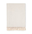 Celine Throw Blanket 100% brushed cotton , herringbone woven design brushed nap with twisted fringe, made in Portugal