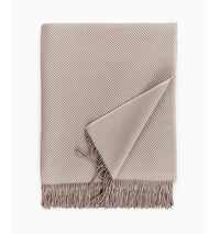 Bristol Throw Blanket 85% Pima Cotton/ 15% Alpaca, two-color basket weave with twisted fringe, made in Peru