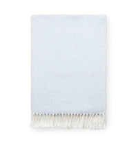 Terzo Throw Blanket 100% brushed cotton, basket weave twisted fring at short-end hems