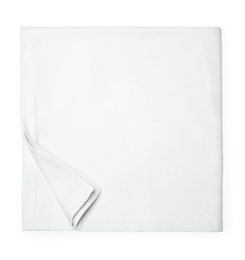 Allegra Blanket 100% cotton, textural weave design, 2-inch turn hem, made in Portugal