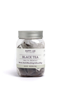 HAPPY-LAB Good Morning English Breakfast Tea, 14-Bag Jar