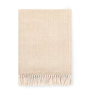 Celine Throw Blanket 100% brushed cotton , herringbone woven design brushed nap with twisted fringe, made in Portugal