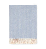 Celine Throw Blanket 100% brushed cotton , herringbone woven design brushed nap with twisted fringe, made in Portugal