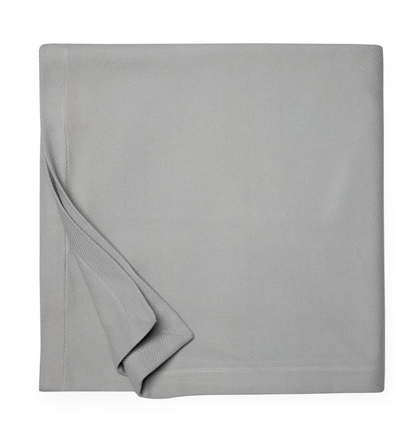 Allegra Blanket 100% cotton, textural weave design, 2-inch turn hem, made in Portugal