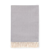 Celine Throw Blanket 100% brushed cotton , herringbone woven design brushed nap with twisted fringe, made in Portugal