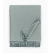 Bristol Throw Blanket 85% Pima Cotton/ 15% Alpaca, two-color basket weave with twisted fringe, made in Peru