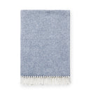 Terzo Throw Blanket 100% brushed cotton, basket weave twisted fring at short-end hems
