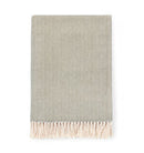 Celine Throw Blanket 100% brushed cotton , herringbone woven design brushed nap with twisted fringe, made in Portugal