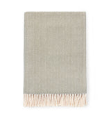 Celine Throw Blanket 100% brushed cotton , herringbone woven design brushed nap with twisted fringe, made in Portugal