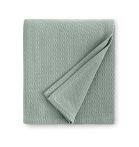 Corino Blanket 100% cotton, textural weave design, 1-inch turn hem, made in Portugal