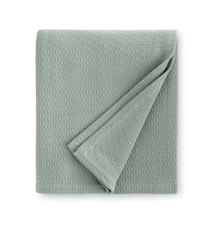 Corino Blanket 100% cotton, textural weave design, 1-inch turn hem, made in Portugal