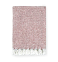 Terzo Throw Blanket 100% brushed cotton, basket weave twisted fring at short-end hems