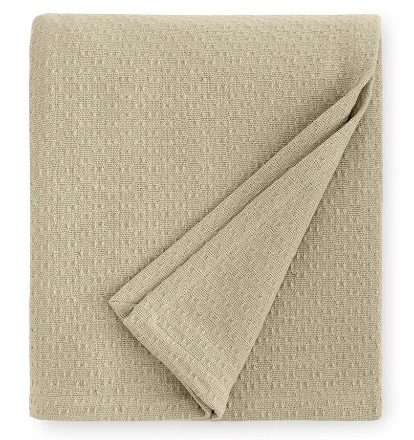 Corino Blanket 100% cotton, textural weave design, 1-inch turn hem, made in Portugal
