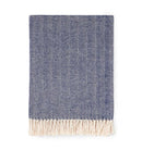Celine Throw Blanket 100% brushed cotton , herringbone woven design brushed nap with twisted fringe, made in Portugal