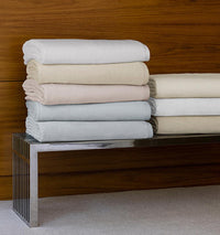 St. Moritz Blanket 100% cotton, brushed nap, plain hem with woven binding, made in Portugal